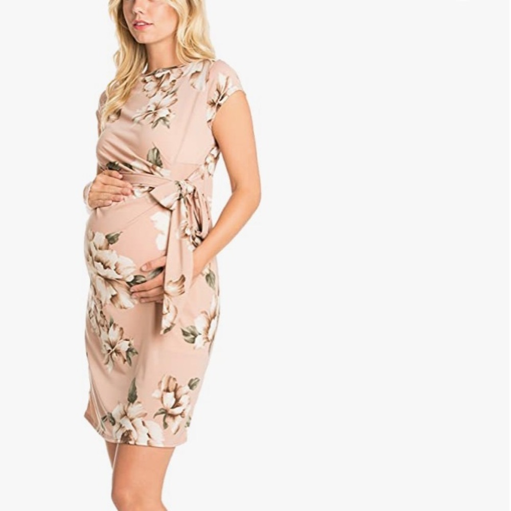 Midi Floral maternity dress